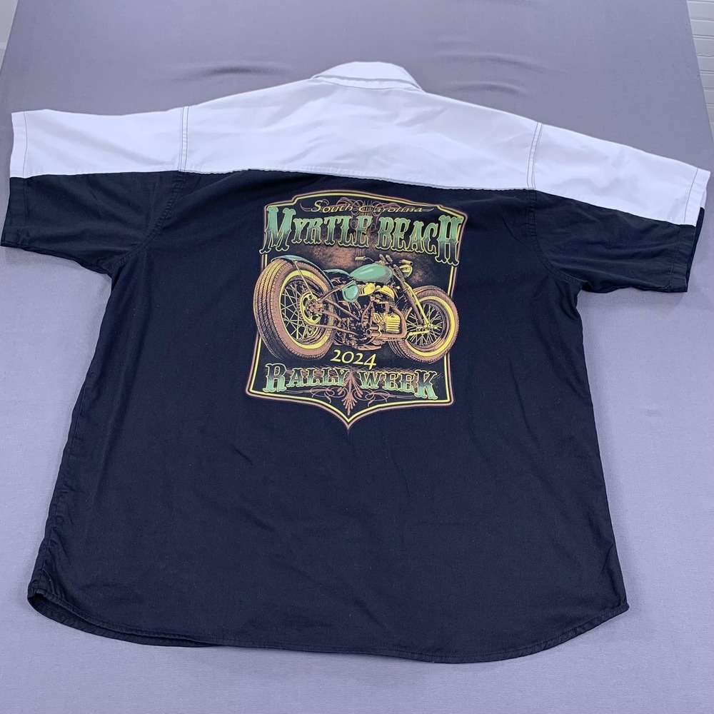 Myrtle Beach Motorcycle Rally Shirt Mens 3XL Black White‎ XPL 2024 Biker Event